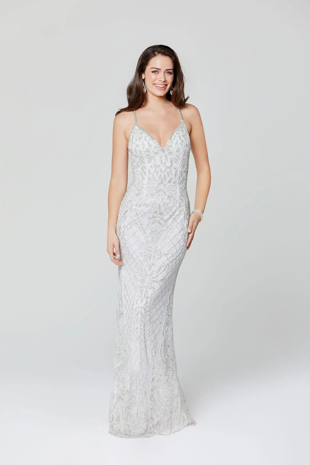 Primavera Couture 3428 Size 22 Yellow Embellished beaded v neckline prom dress Evening Gown