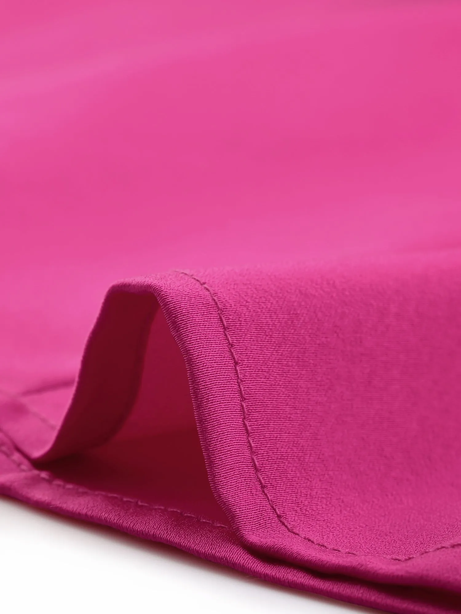 Ruffled Stand Collar Shirt Long Sleeve Button Elegant Satin Blouse