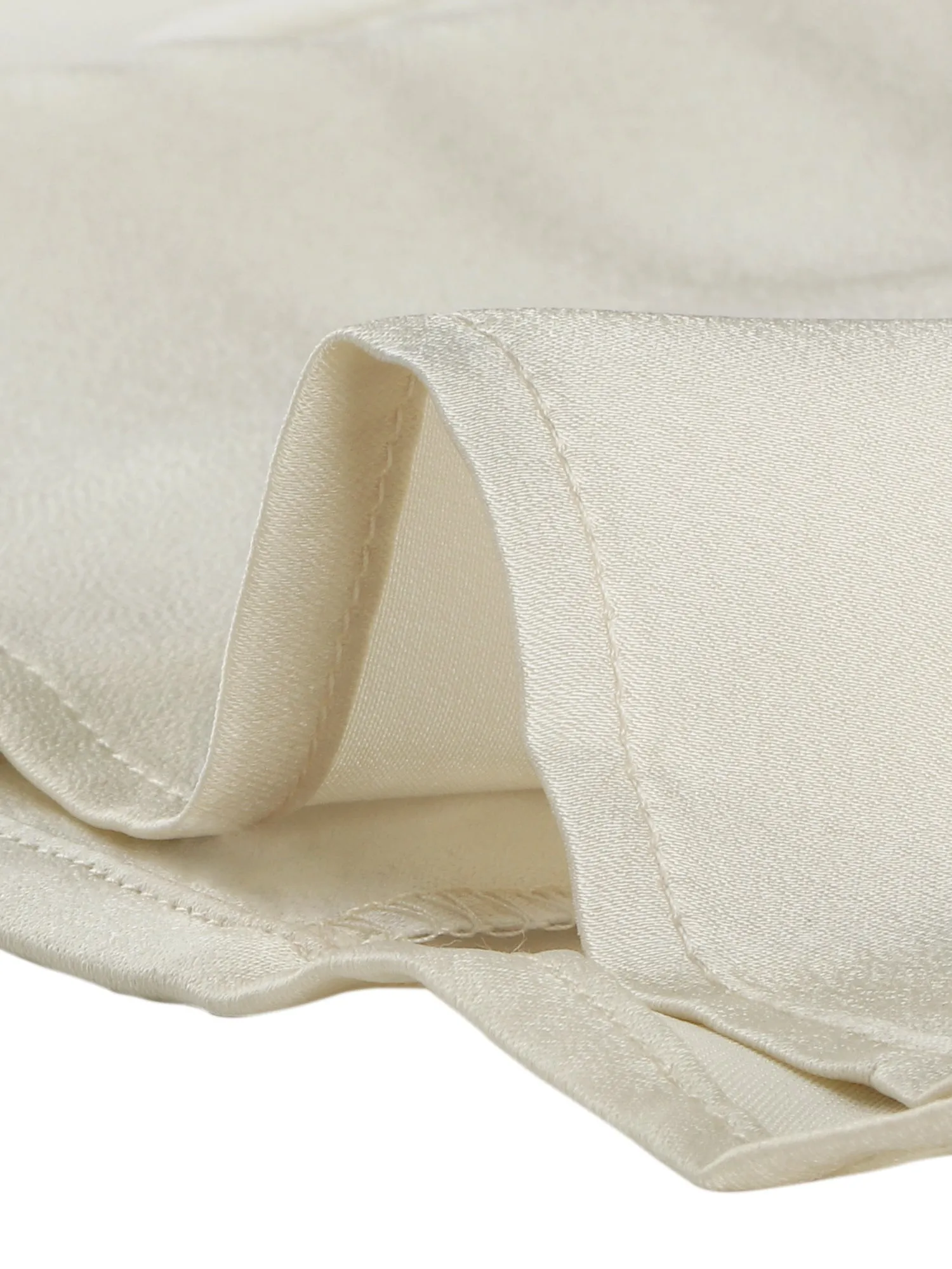 Ruffled Stand Collar Shirt Long Sleeve Button Elegant Satin Blouse