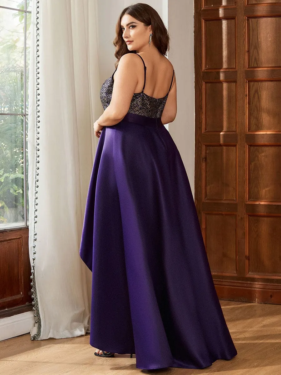 Sexy Backless Sparkly Prom Dresses for Women with Irregular Hem