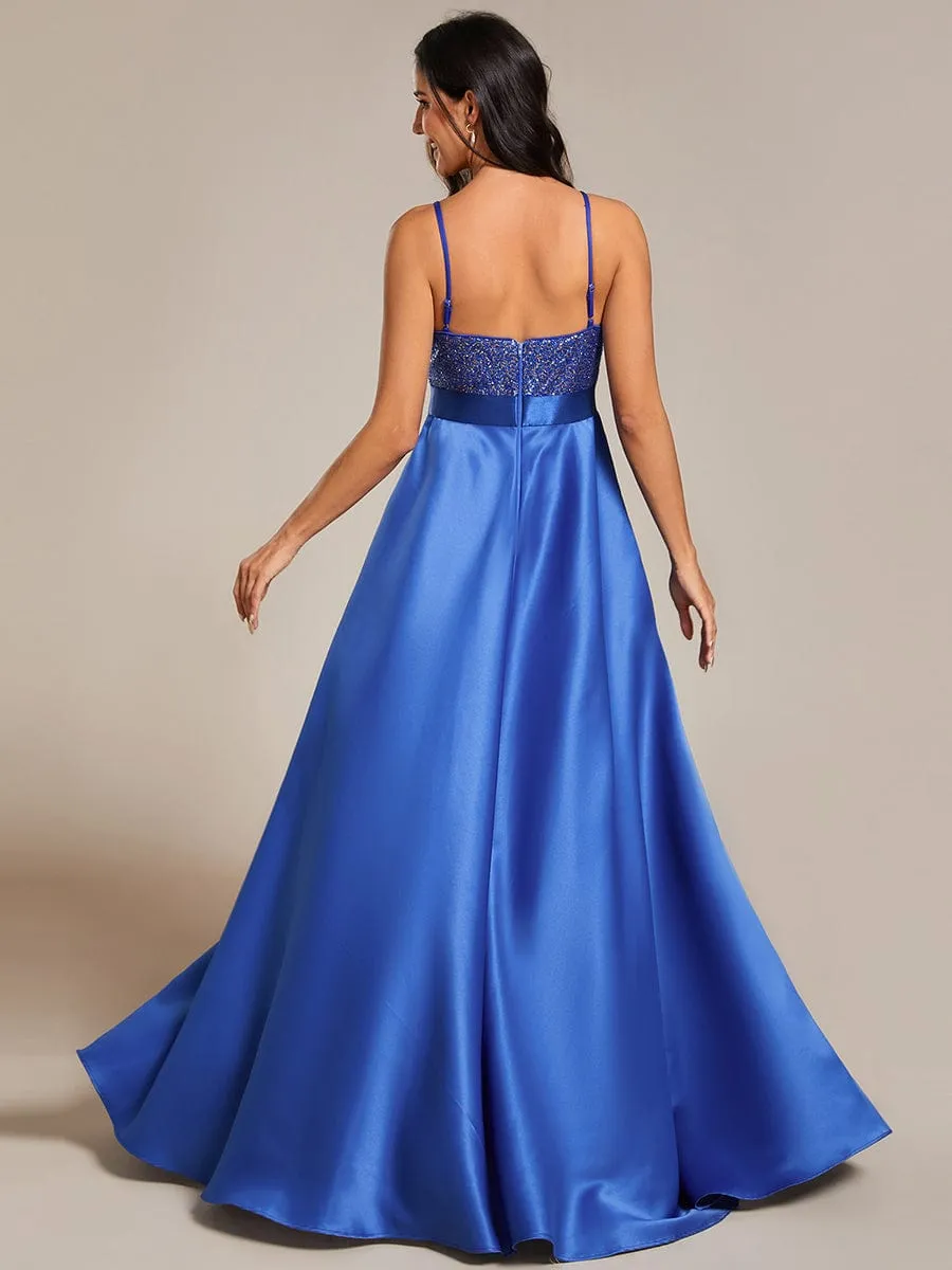 Sexy Backless Sparkly Prom Dresses for Women with Irregular Hem