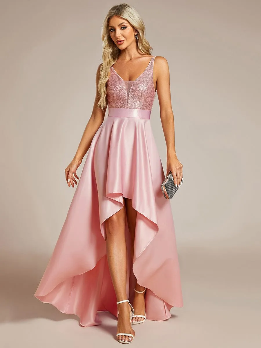 Sexy Backless Sparkly Prom Dresses for Women with Irregular Hem