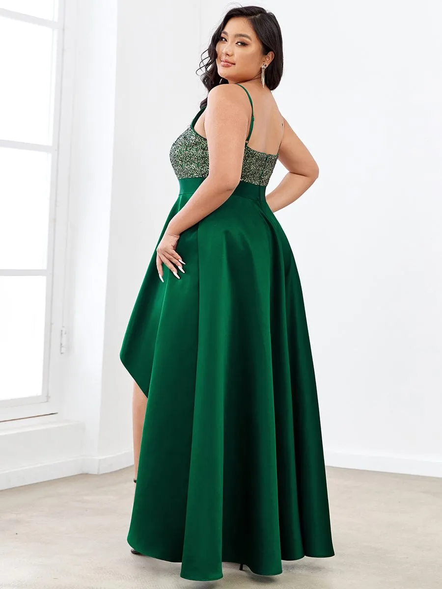 Sexy Backless Sparkly Prom Dresses for Women with Irregular Hem