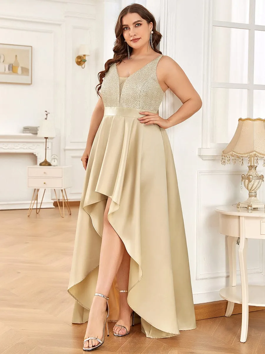 Sexy Backless Sparkly Prom Dresses for Women with Irregular Hem