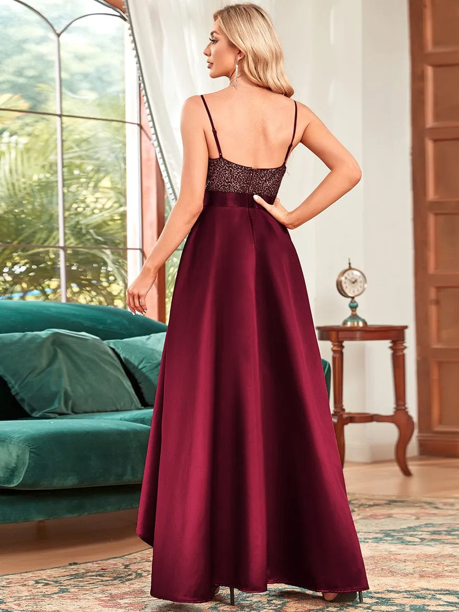 Sexy Backless Sparkly Prom Dresses for Women with Irregular Hem