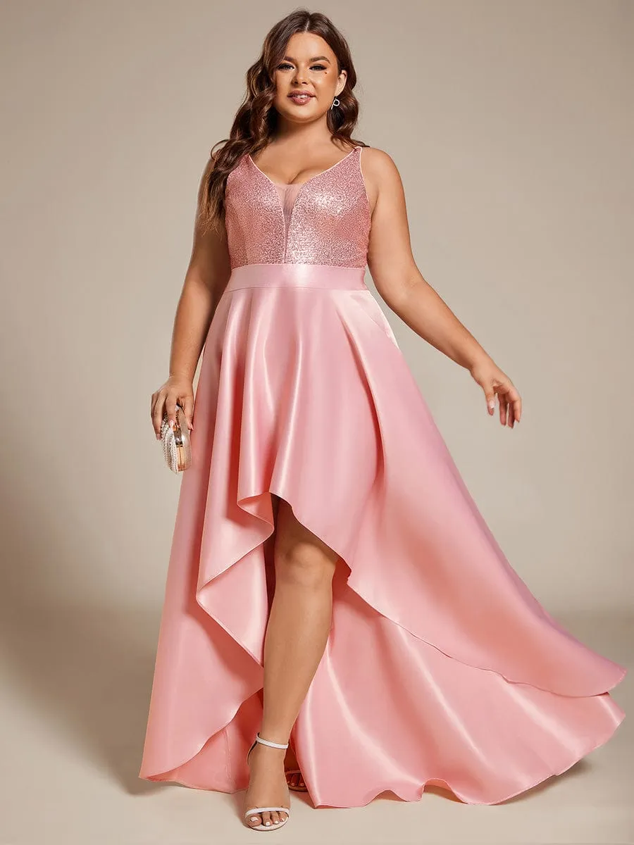 Sexy Backless Sparkly Prom Dresses for Women with Irregular Hem