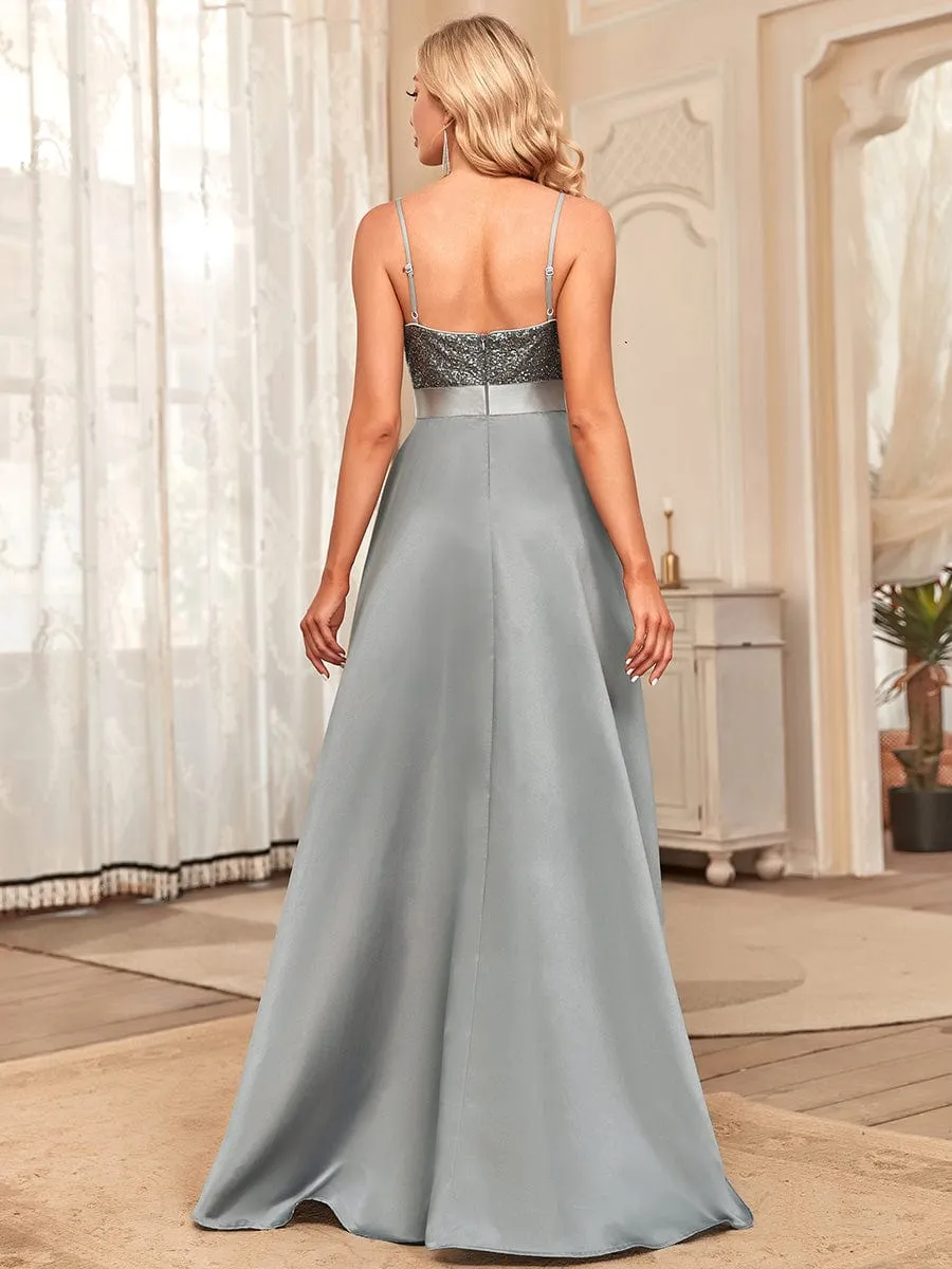 Sexy Backless Sparkly Prom Dresses for Women with Irregular Hem