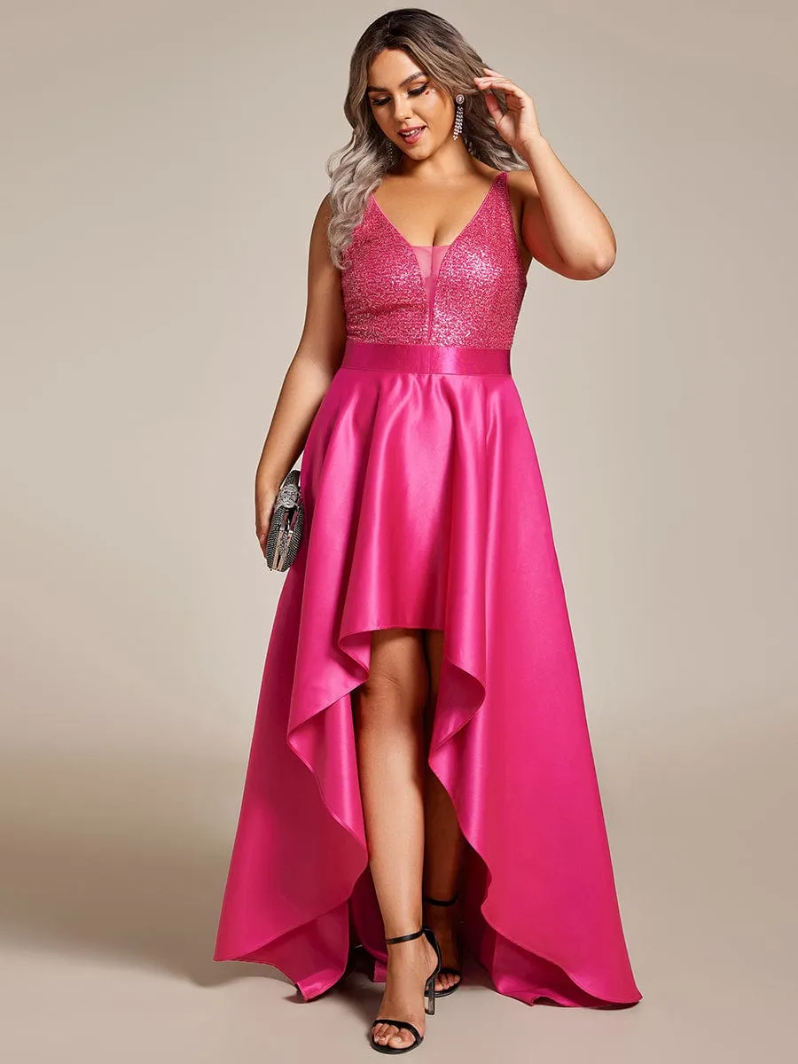 Sexy Backless Sparkly Prom Dresses for Women with Irregular Hem