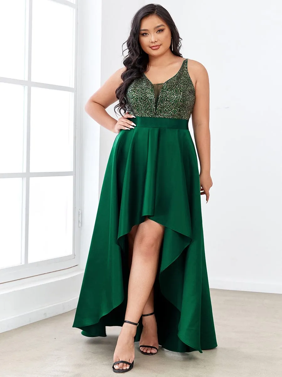 Sexy Backless Sparkly Prom Dresses for Women with Irregular Hem