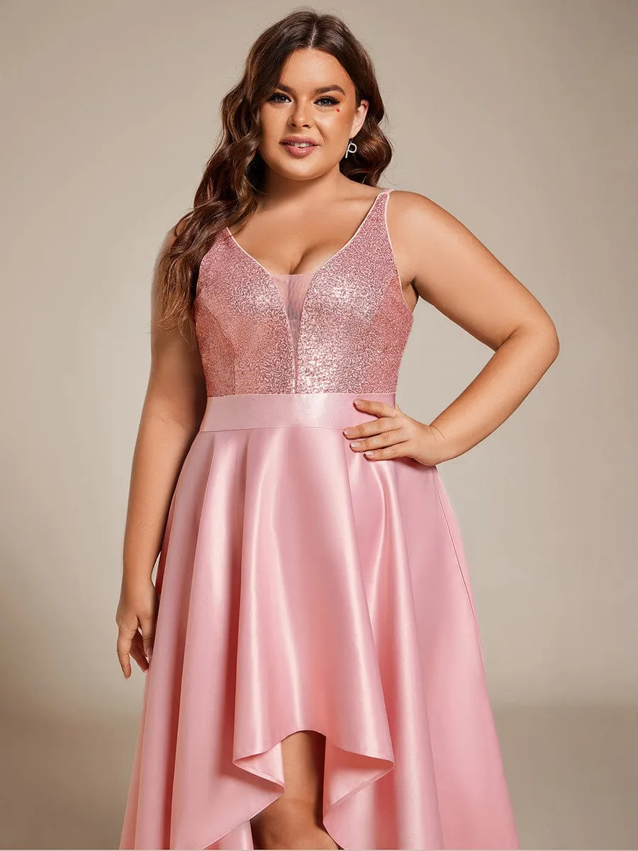 Sexy Backless Sparkly Prom Dresses for Women with Irregular Hem