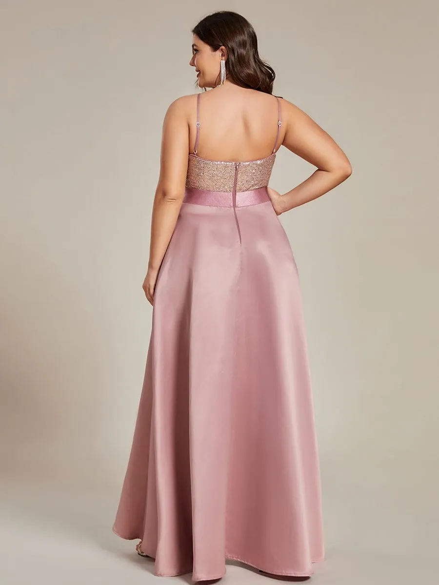 Sexy Backless Sparkly Prom Dresses for Women with Irregular Hem