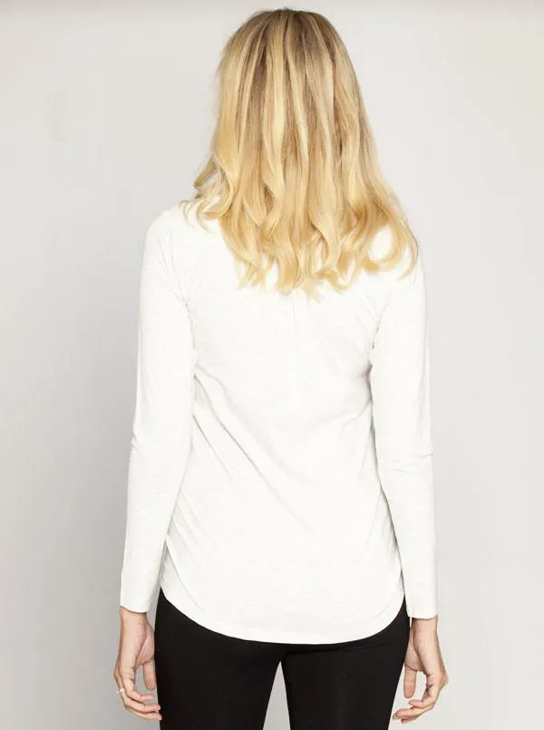 Slogan Tee: LOVE Foot Print Long Sleeve Top -  Black