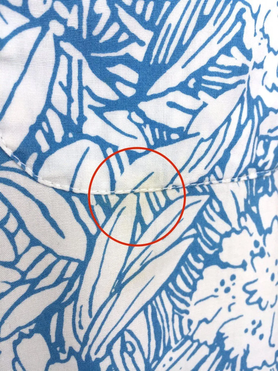 Vintage 1970s Dress / Blue Tropical Print