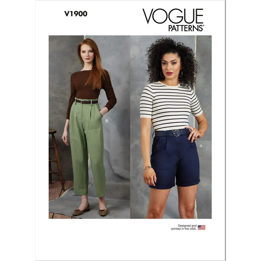 Vogue Pattern V1900 Misses' Shorts and Pants