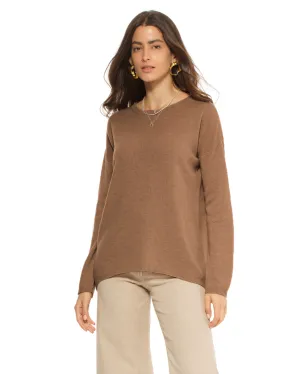 Women's Oversized Cashmere Boatneck Sweater Brown