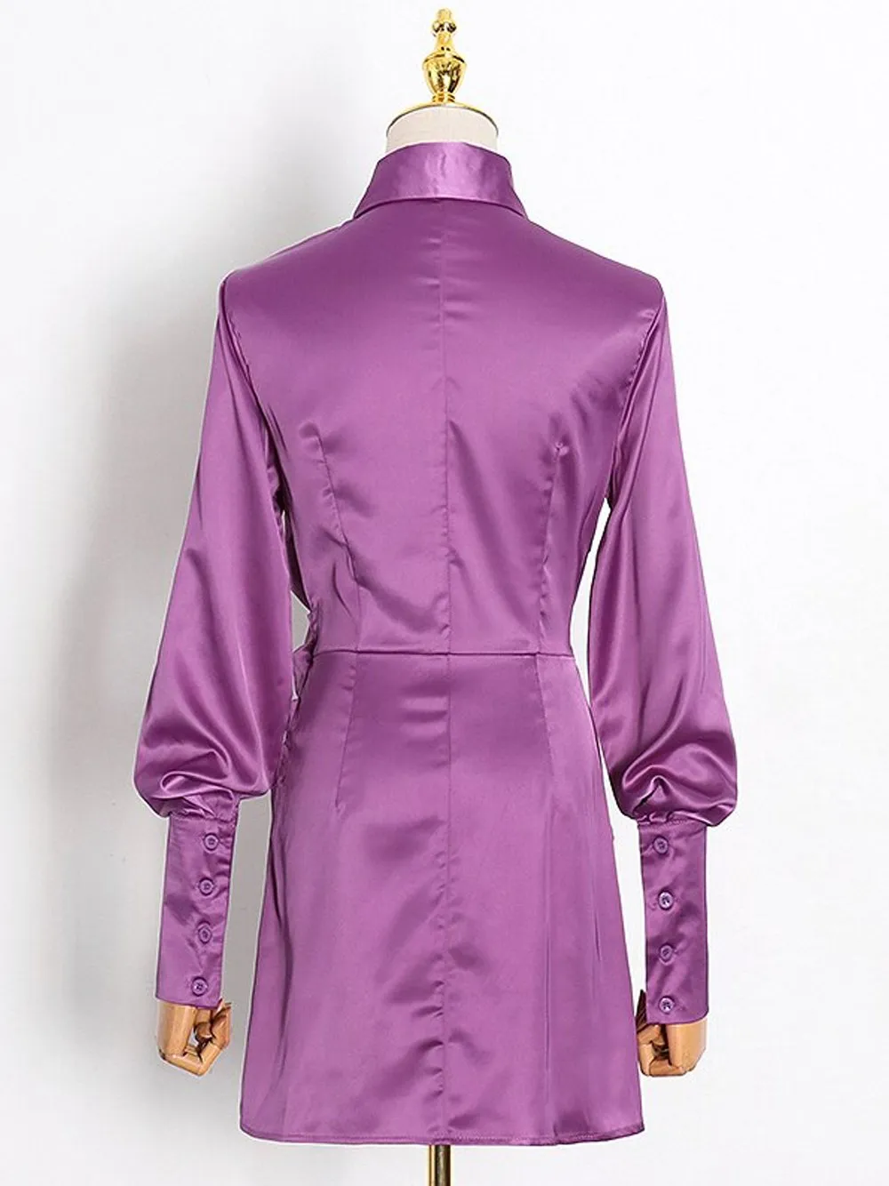 YVE Ruched Shirt Mini Dress